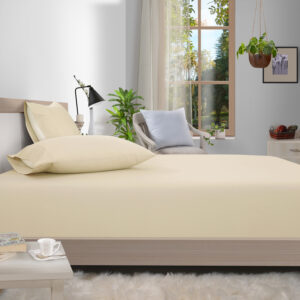 BERTHALINENS 300 Thread Count Percale Fitted Sheet – Ivory