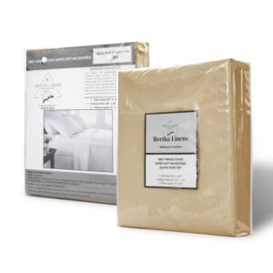 Berthalinens Double Brushed Microfiber 1800 Bedding Sheets Set – Beige