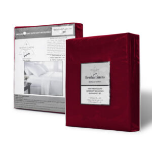 Berthalinens Double Brushed Microfiber 1800 Bedding Sheets Set – Burgundy