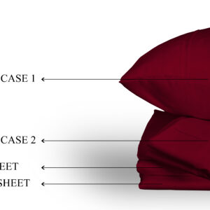 Berthalinens Double Brushed Microfiber 1800 Bedding Sheets Set – Burgundy